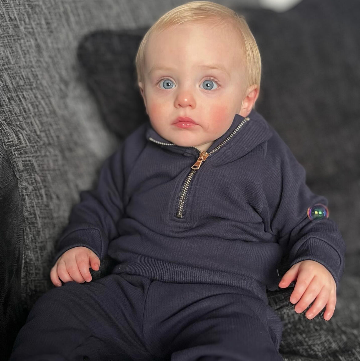 Navy 3/4 zip sets (adult & child)