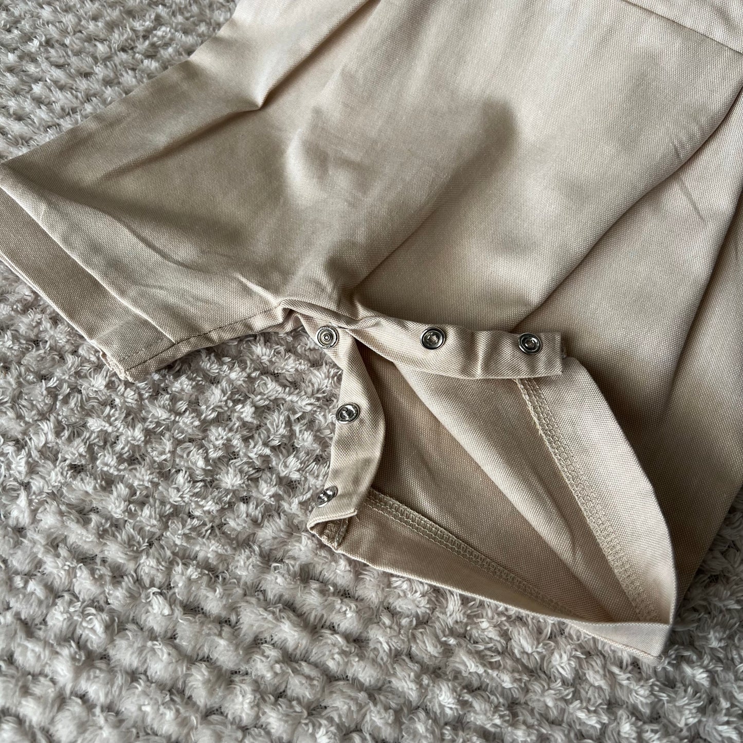 Beige & White Collared Romper