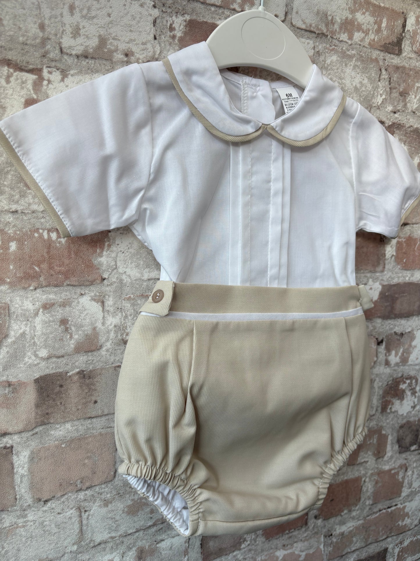 Beige Smocked Two Piece