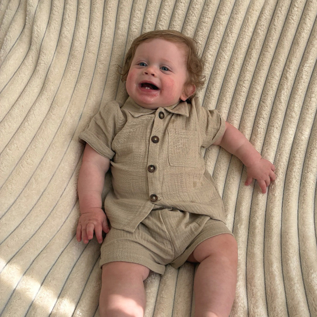 Cotton Button Up Shirt Sets