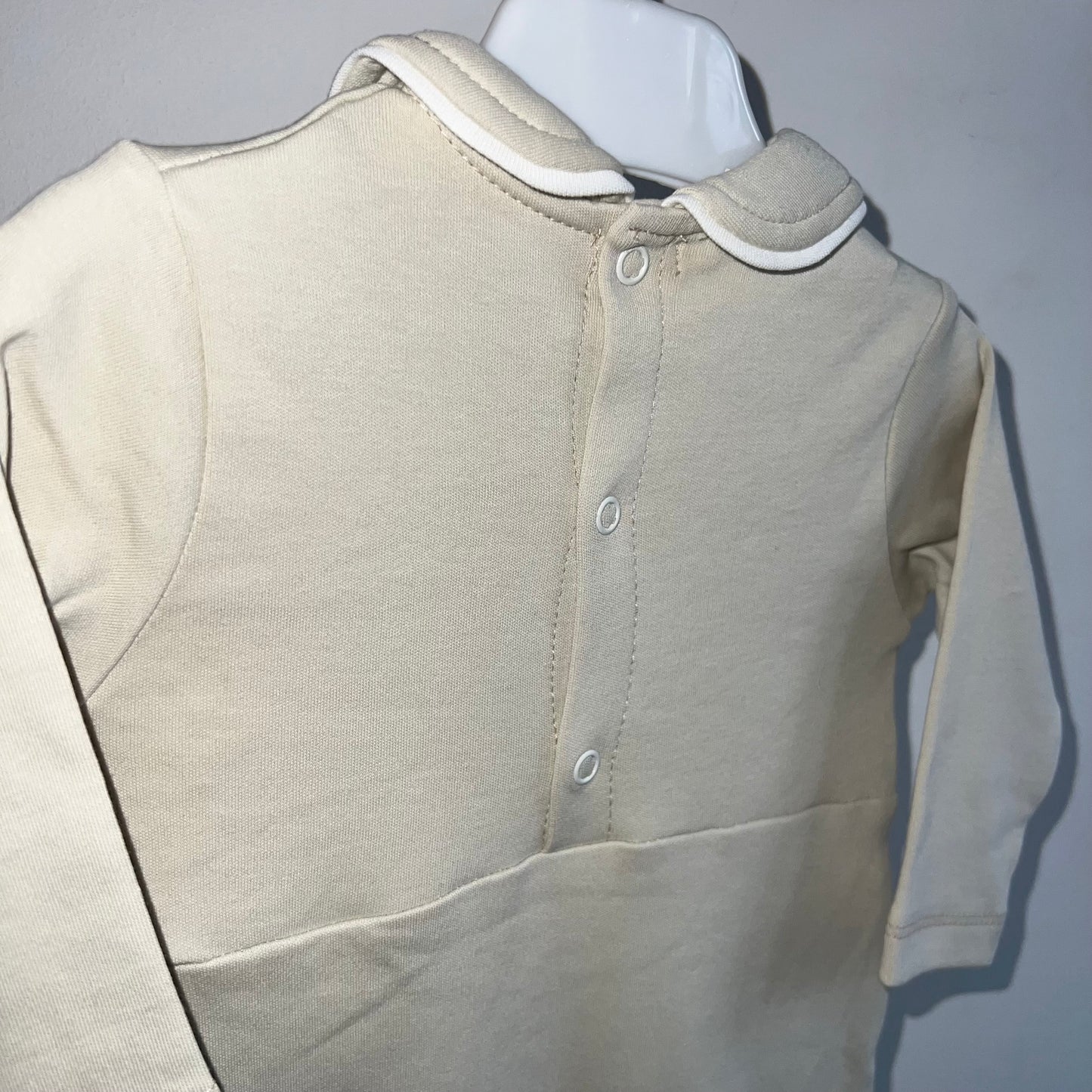 Beige Smocked Sleepsuit