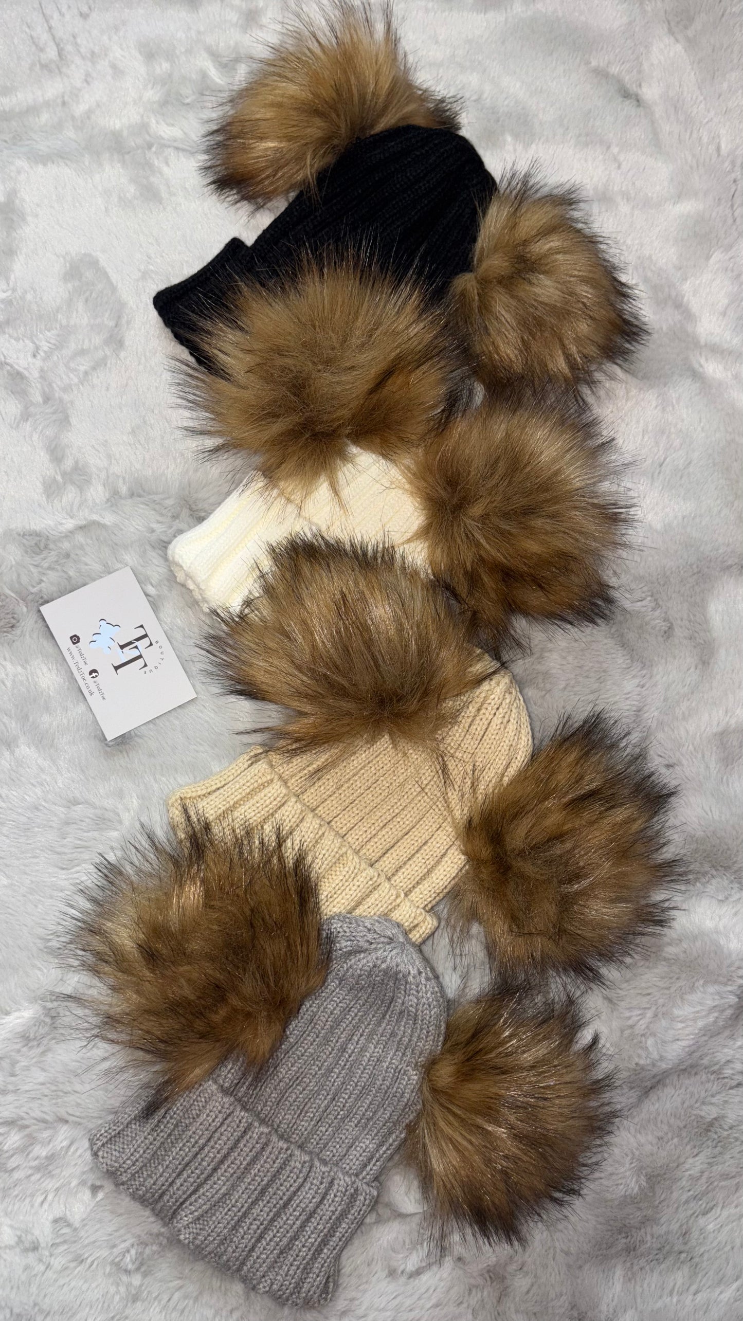 Thick & Fluffy Double Pom Hats