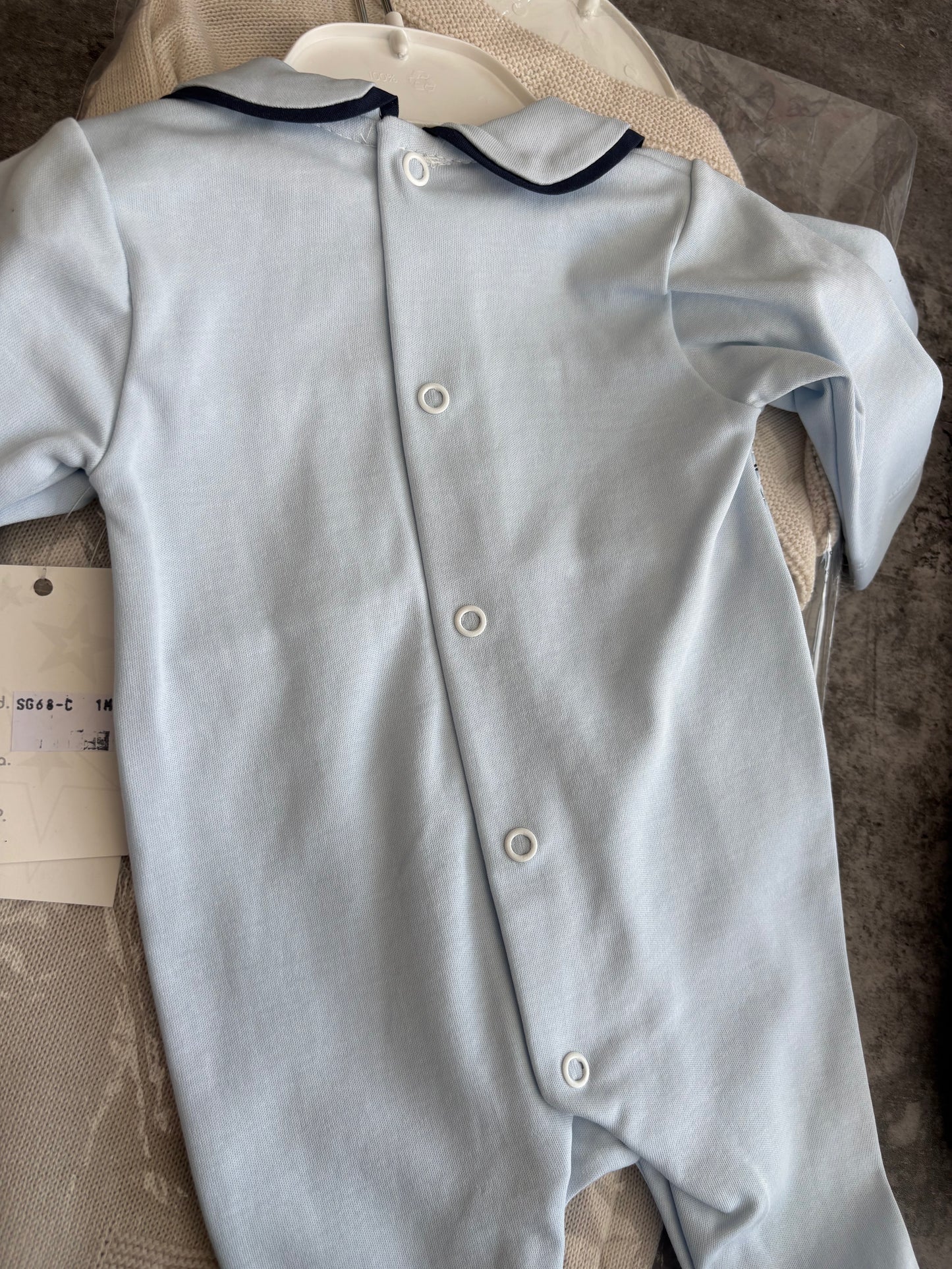 Blue Smocked Sleepsuit