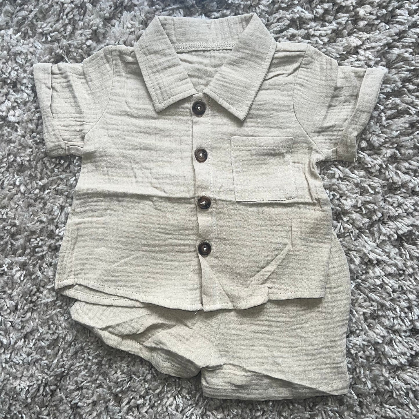 Cotton Button Up Shirt Sets