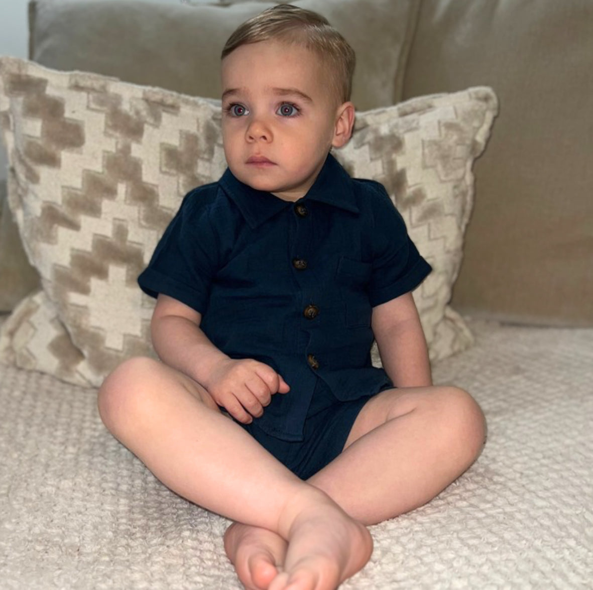 Cotton Button Up Shirt Sets