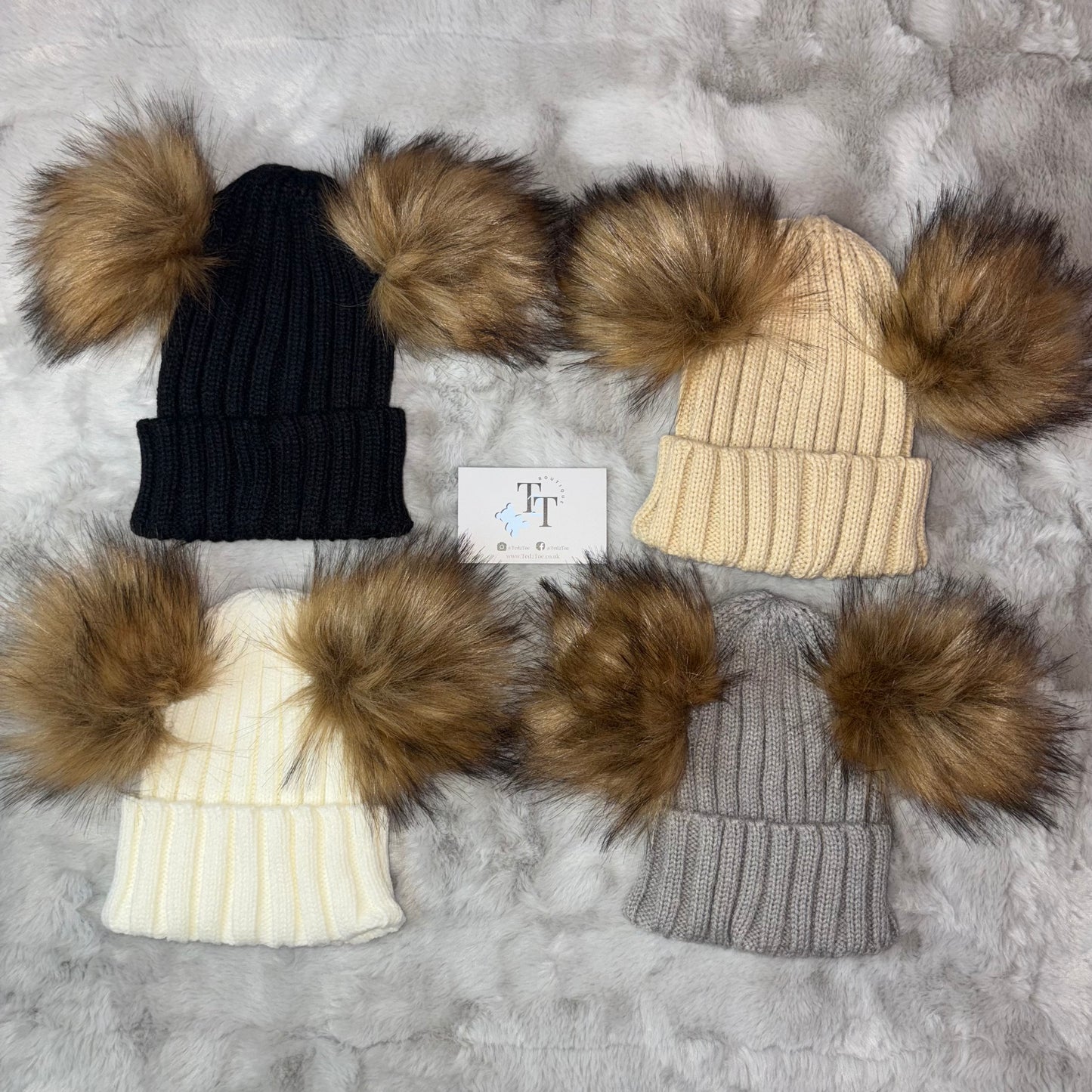 Thick & Fluffy Double Pom Hats
