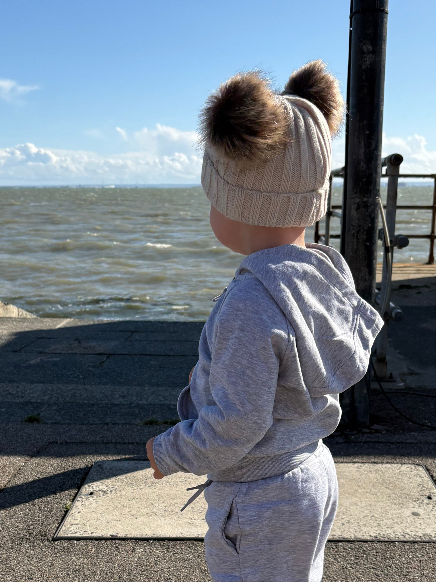 Thick Knitted Double Pom Hats