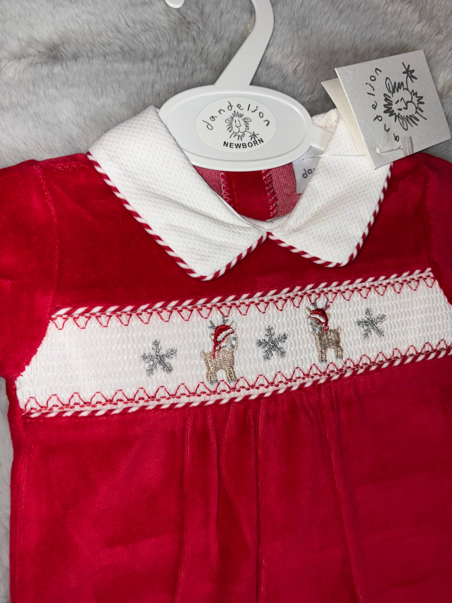 Little Reindeer Smocked Sleepsuit