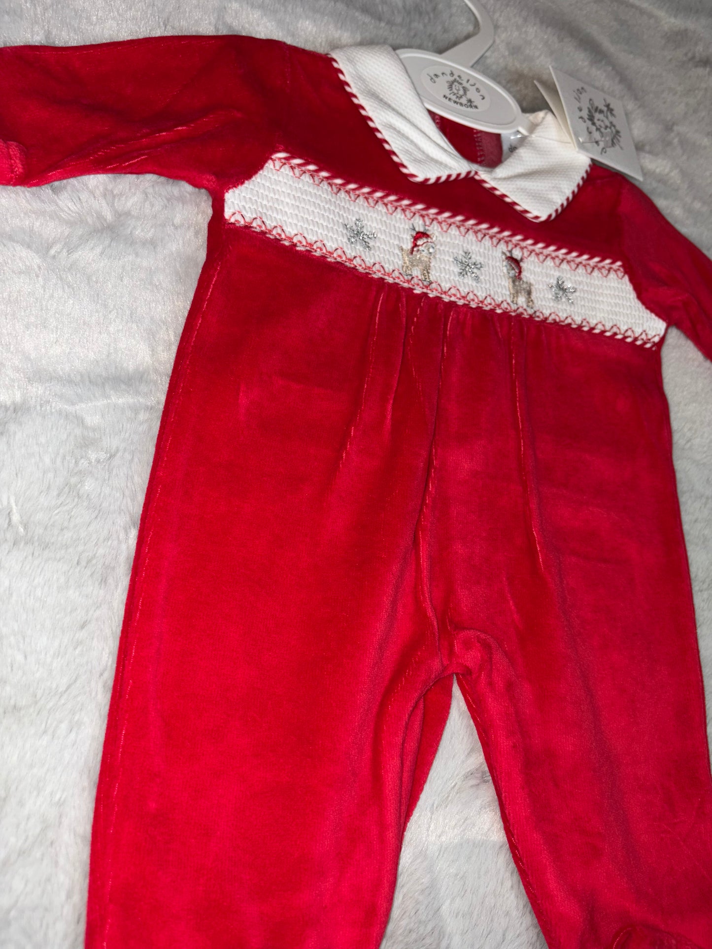 Little Reindeer Smocked Sleepsuit
