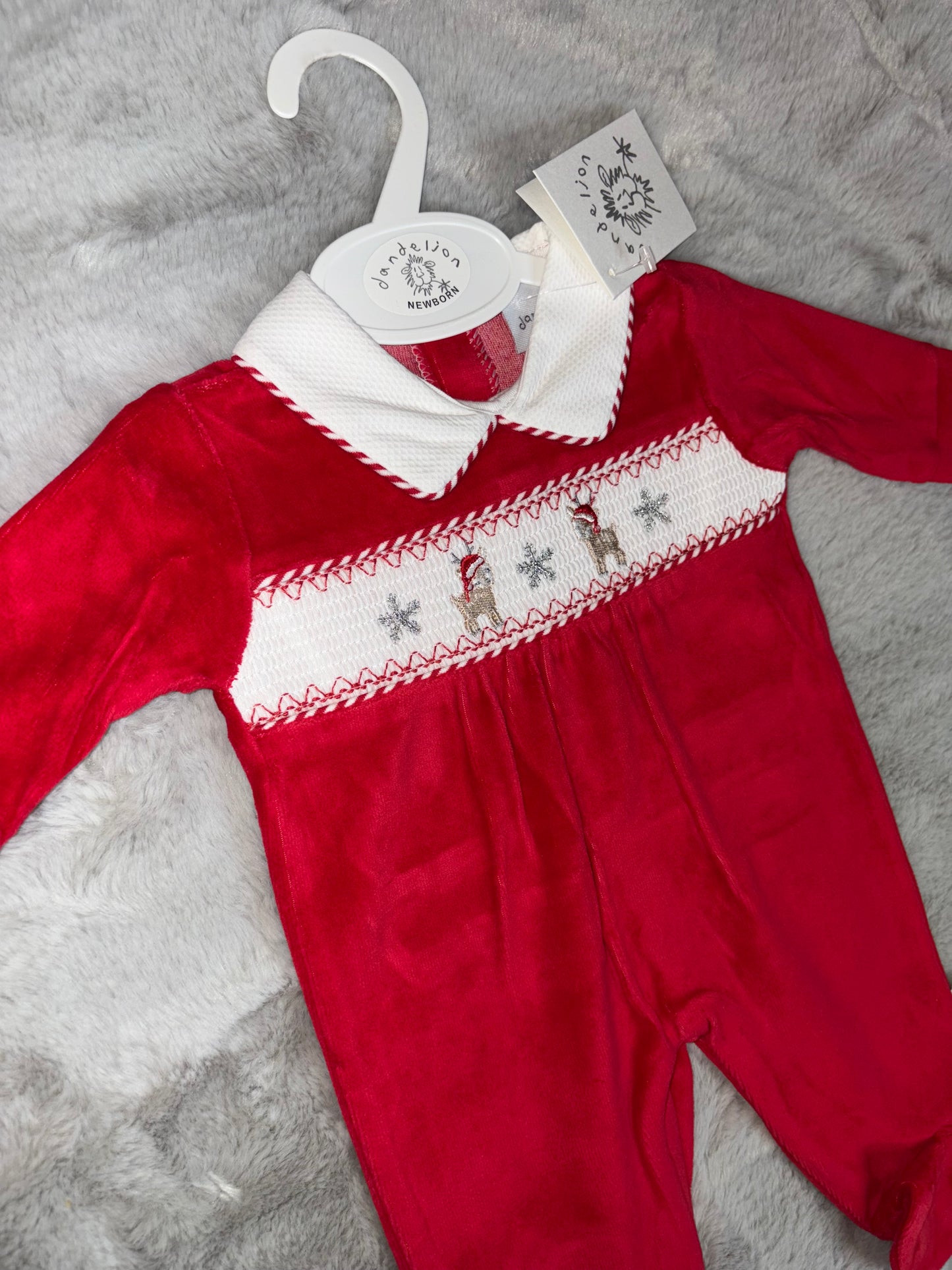 Little Reindeer Smocked Sleepsuit
