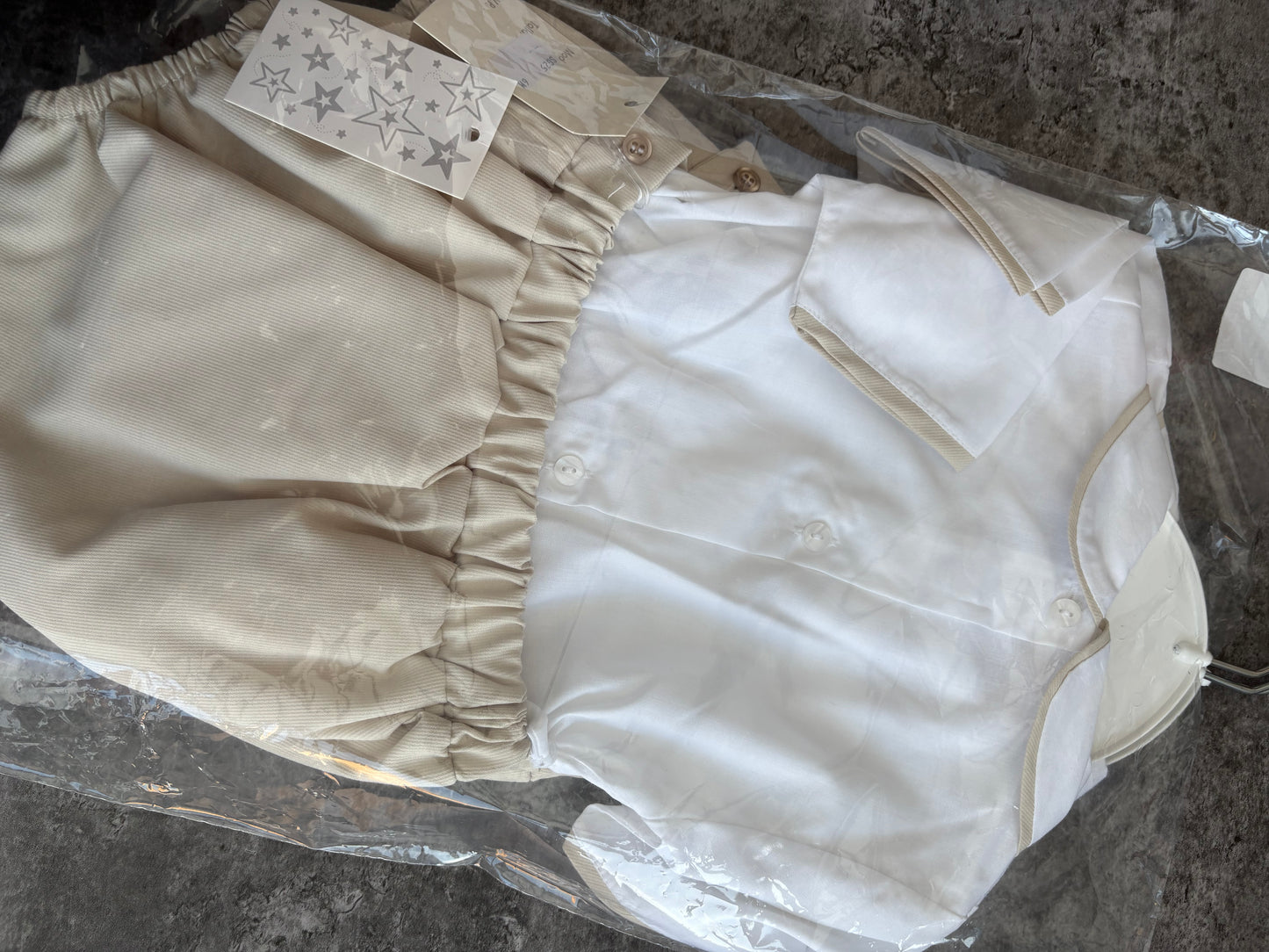 Beige Smocked Two Piece
