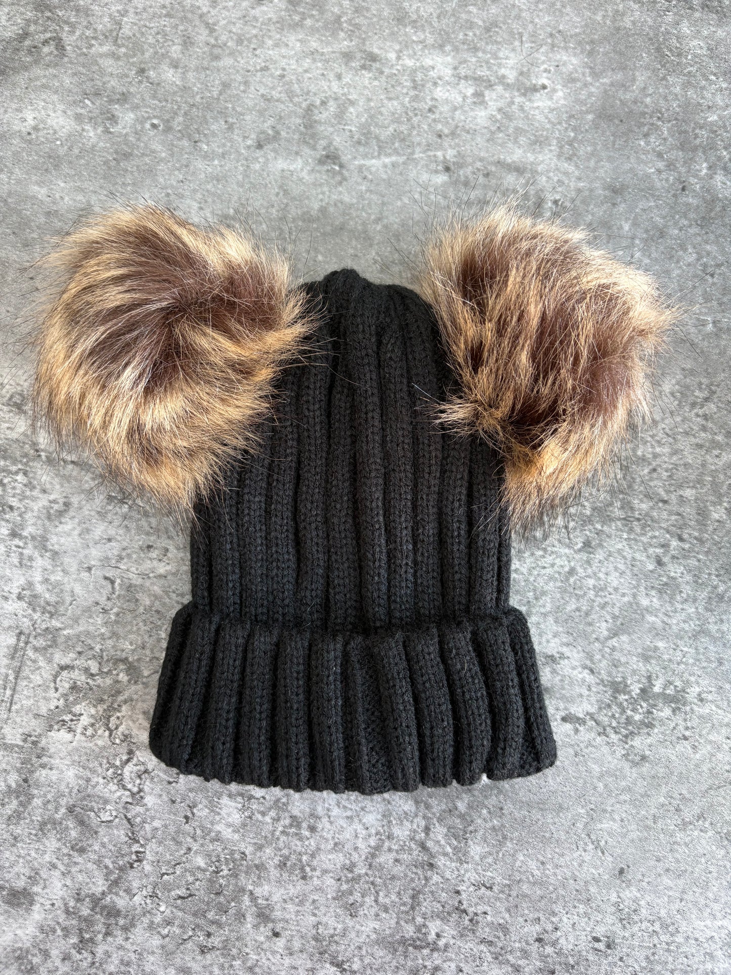 Thick Knitted Double Pom Hats