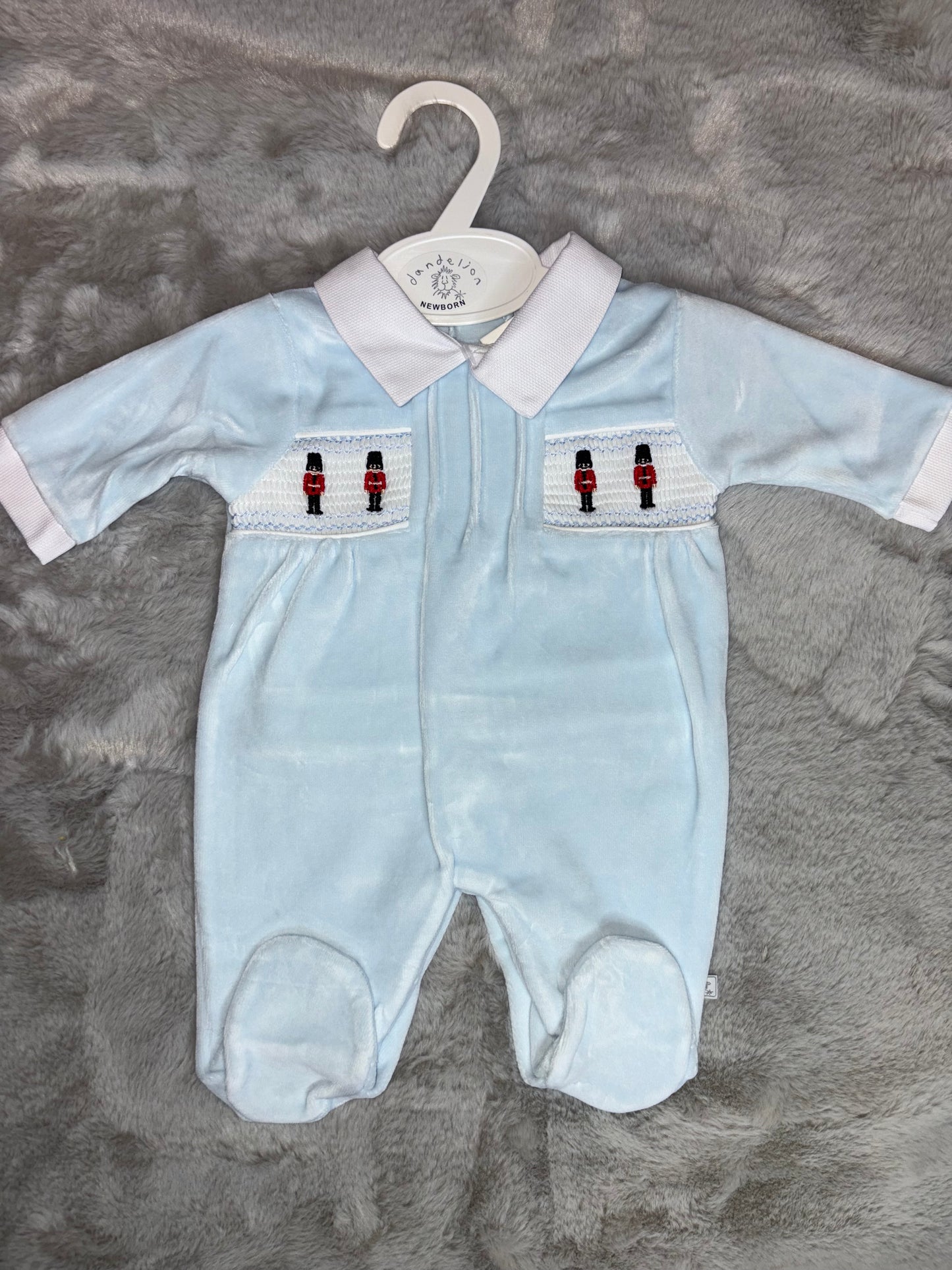 Little Soldiers Velour Sleepsuit